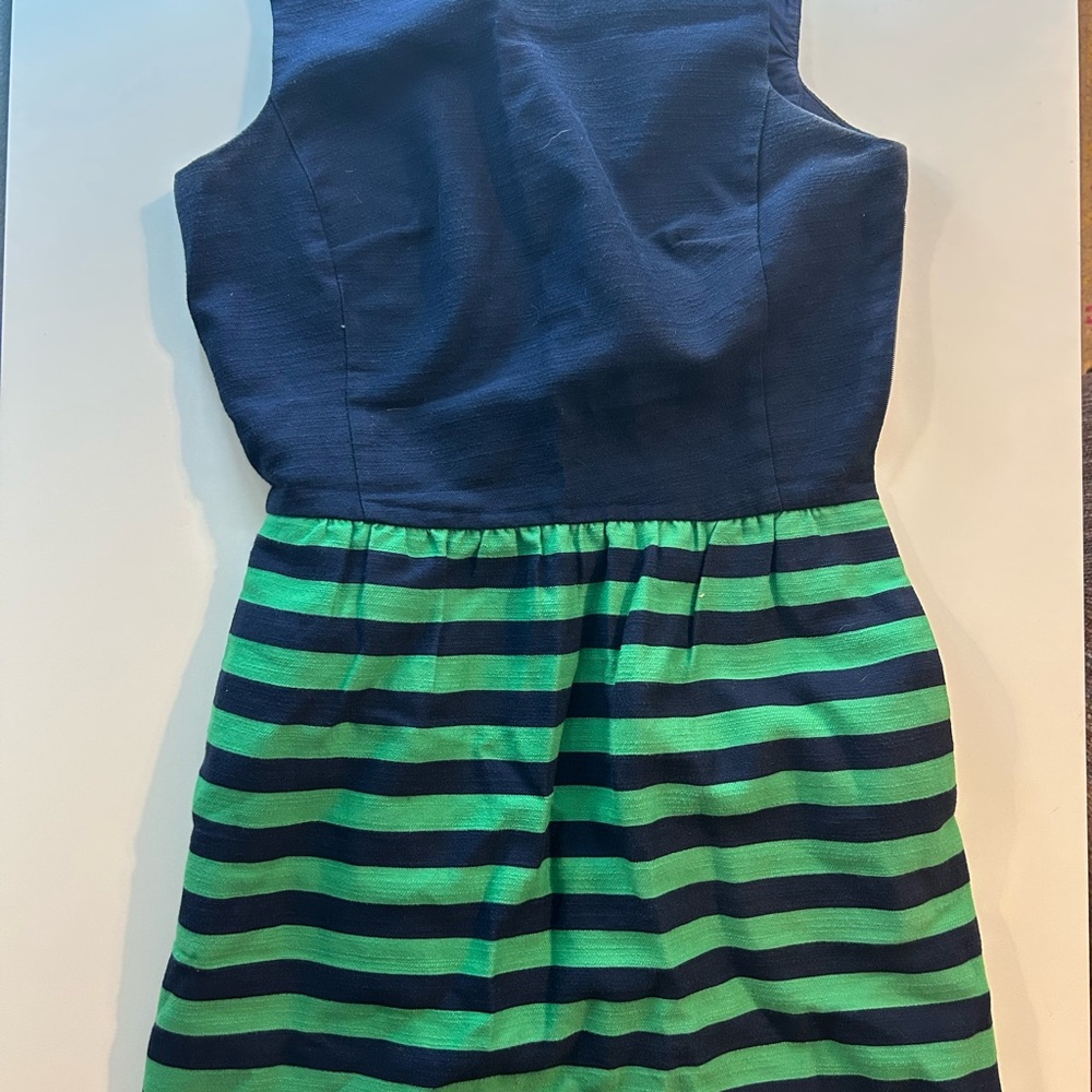 Vineyard Vines Navy and Green Striped Dress